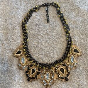 BaubleBar Statement Necklace with Gold and Black Accents